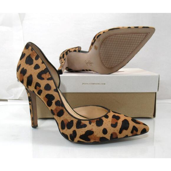 Jessica Simpson Claudette 2 D'Orsay Pumps Heels Leopard Size Right 8 / Left 8.5 - Picture 6 of 6